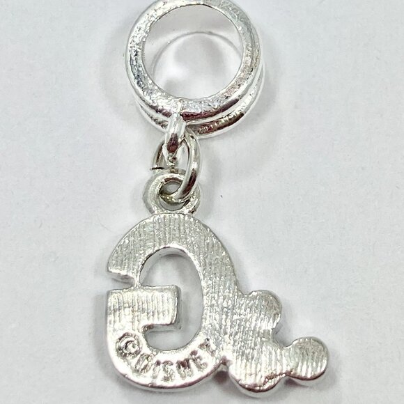 Vtg Disney Pink Crystal Mickey Mouse Ears European Slide Charm Initial Letter G - Picture 4 of 6